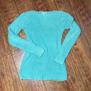 Blue-green knit sweater